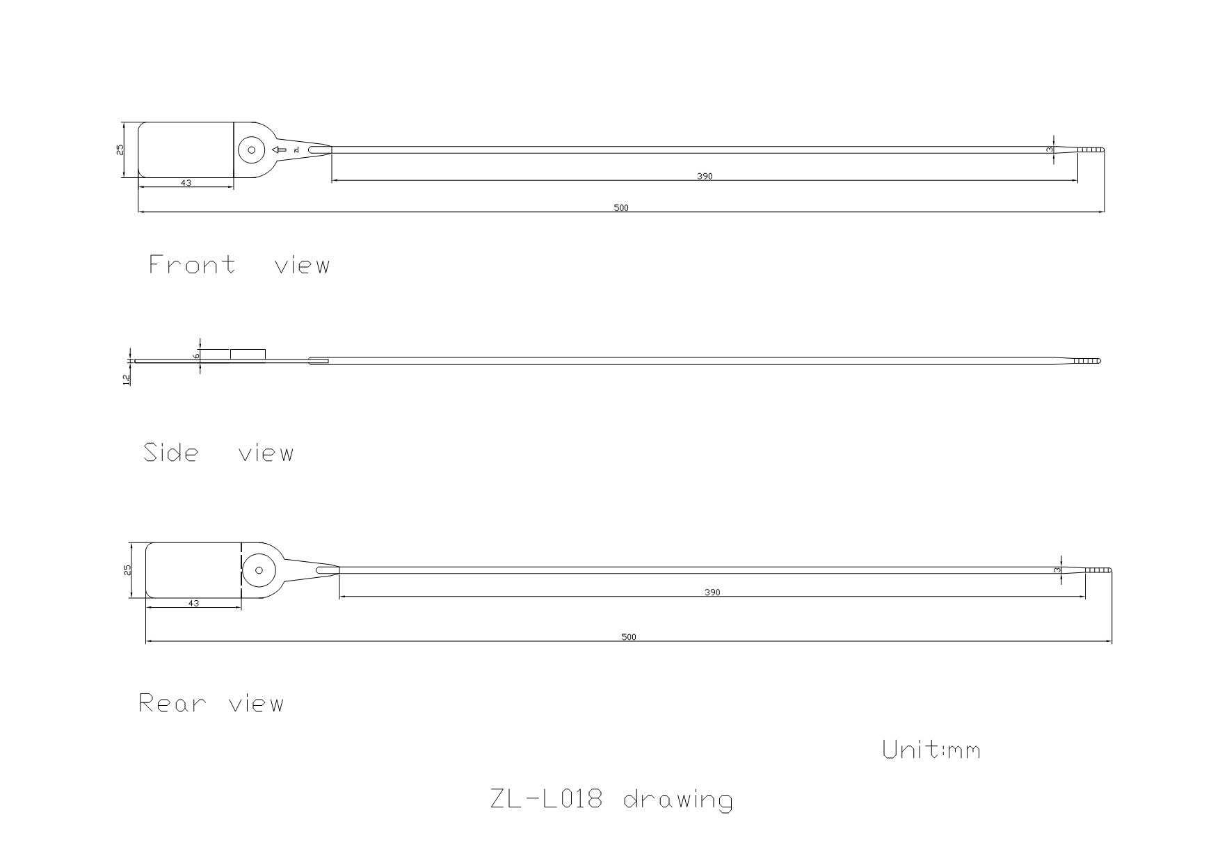 sello de plástico desechable sello de plástico desechable