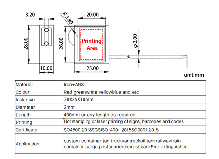 sello de cable de doble bloqueo double lock cable seal