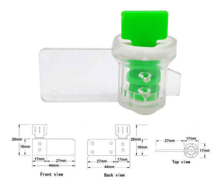 Sello medidor transparente giratorio antimanipulación Anti-tamper Twist Transparent Meter seal