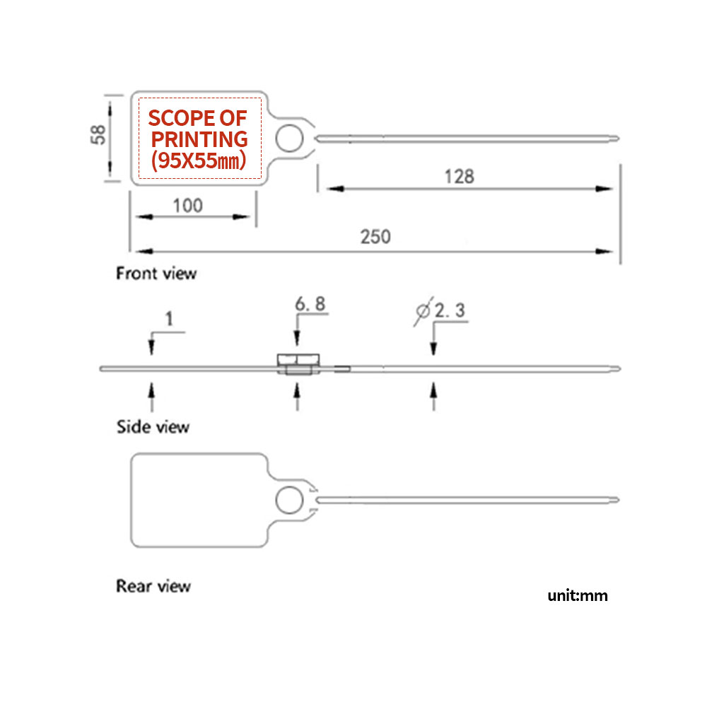 Etiquetas de envío de sellos de plástico Plastic Seals Shipping Tags
